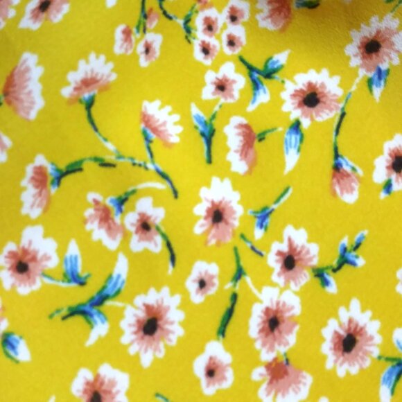 Butter Yellow Floral Spaghetti Strap GILLI Dress L Polyester/Spandex Blend - Picture 6 of 13
